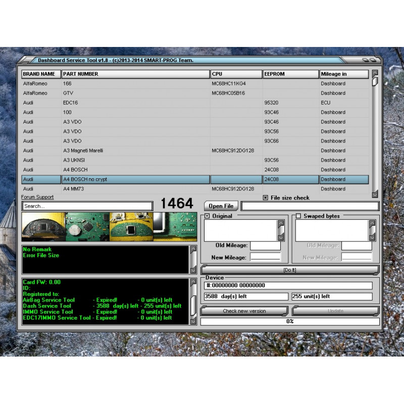 Dashboard Service Tool v1.8 – Multi-Brand Odometer, Service & Tachograph Reset Software