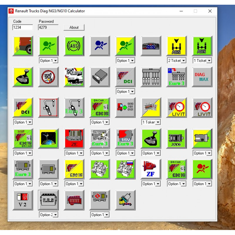 Renault Trucks Diag NG3/NG10 Calculator v0.1 Dealer Pass and Token Unlock Tool
