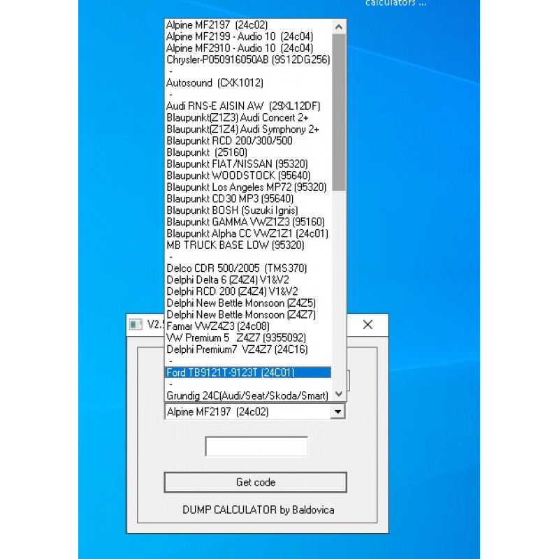 Geza Dump Calculator v2.58 – Universal Car Radio Unlock Code Tool by Baldovica