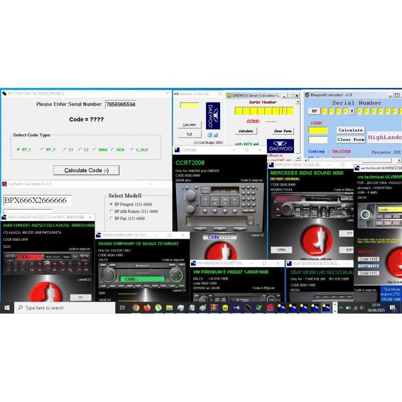 160+ Car Radio Code Unlock Software Collection Universal Serial Number Decoding