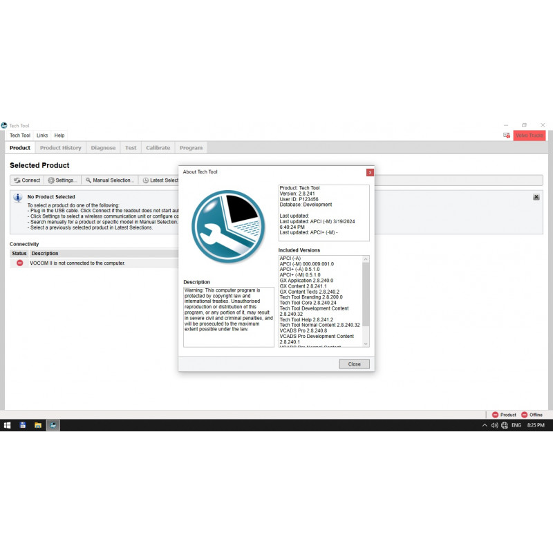 Volvo TechTool PTT 2.8.241 Full Version Pre-Installed & activated VMware Image