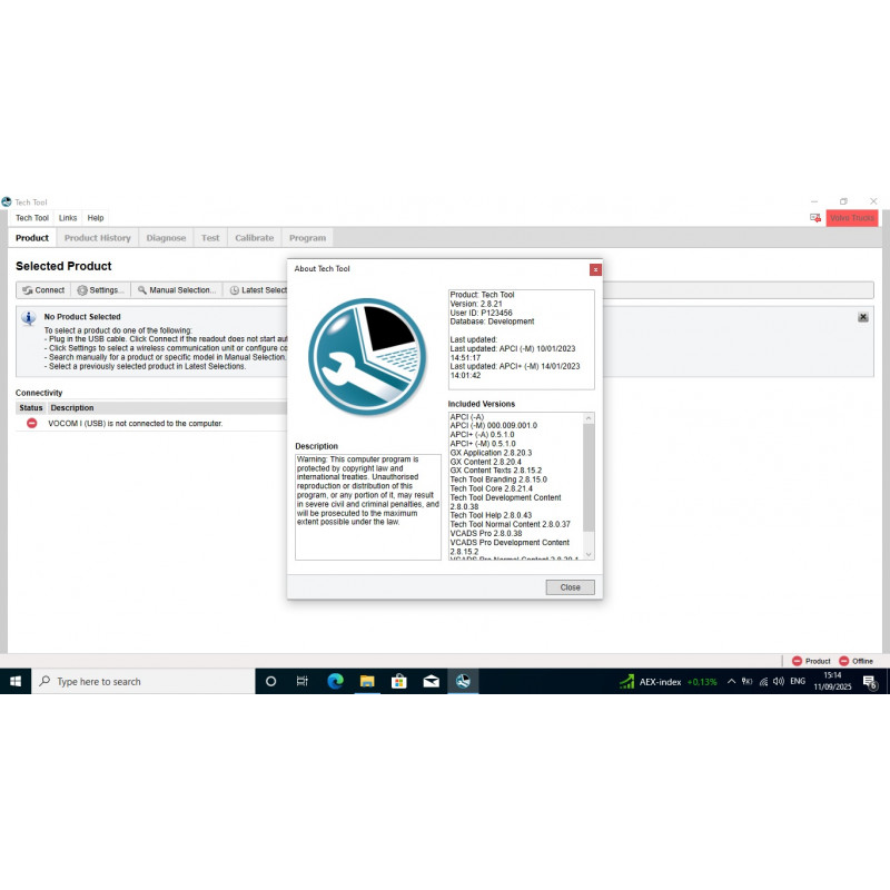 Volvo Tech Tool 2.8.150 with APCI+  Advanced Diagnostic & Programming Software for Volvo, Mack, and Renault Trucks