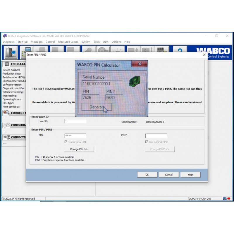WABCO PIN Calculator.
